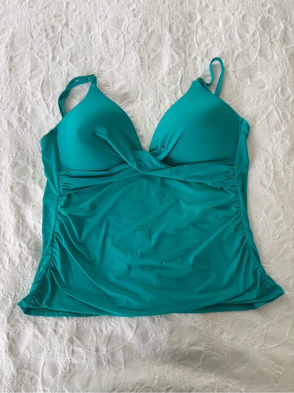 Women’s Apt. 9 Teal Twist Tankini Top with Ruched Side